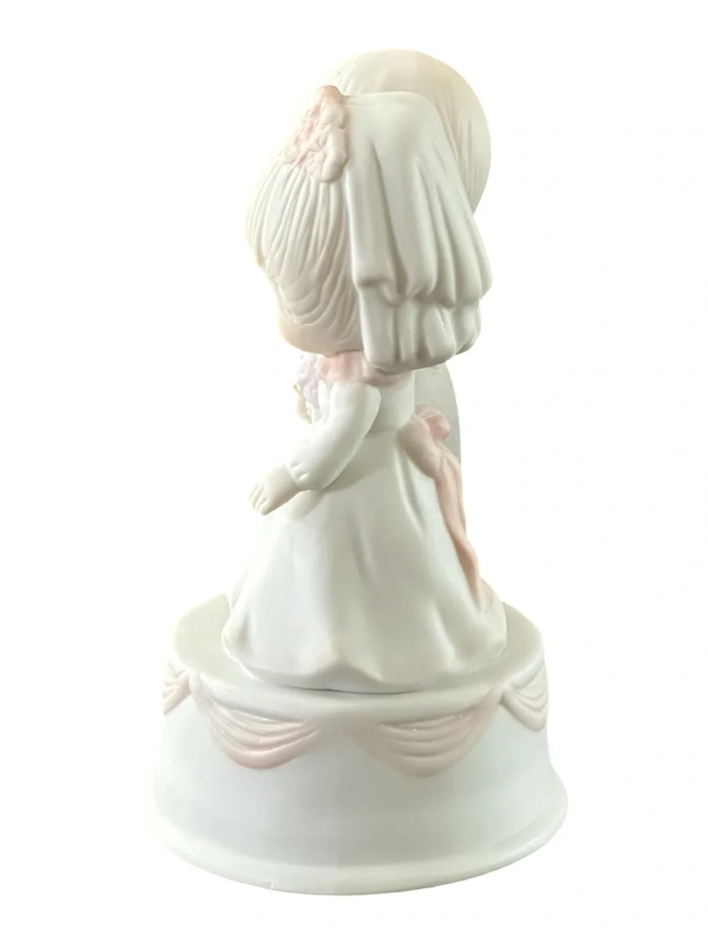 Hallmark Porcelain Wedding Couple Cake Topper - White and Pale Pink
